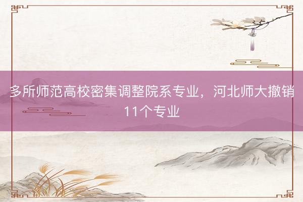 多所师范高校密集调整院系专业，河北师大撤销11个专业