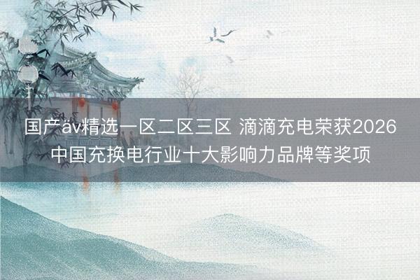 国产äv精选一区二区三区 滴滴充电荣获2026中国充换电行业十大影响力品牌等奖项
