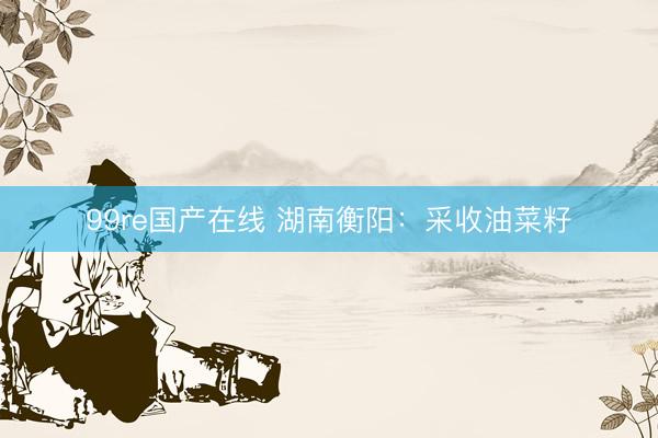 99re国产在线 湖南衡阳：采收油菜籽