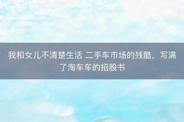 我和女儿不清楚生活 二手车市场的残酷，写满了淘车车的招股书