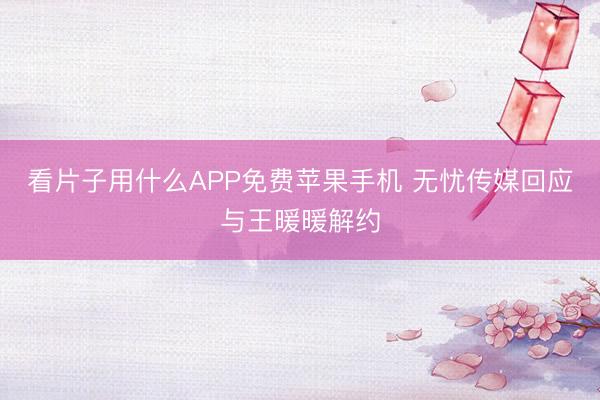 看片子用什么APP免费苹果手机 无忧传媒回应与王暖暖解约