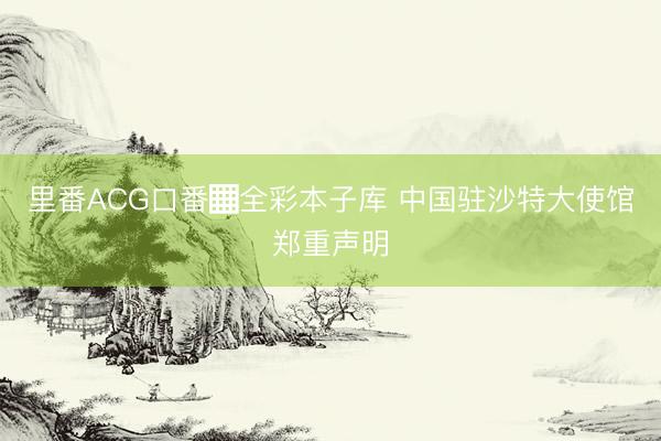 里番ACG口番▓全彩本子库 中国驻沙特大使馆郑重声明
