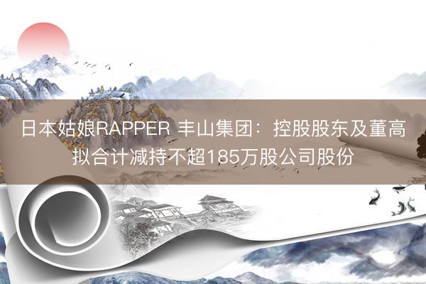 日本姑娘RAPPER 丰山集团：控股股东及董高拟合计减持不超185万股公司股份