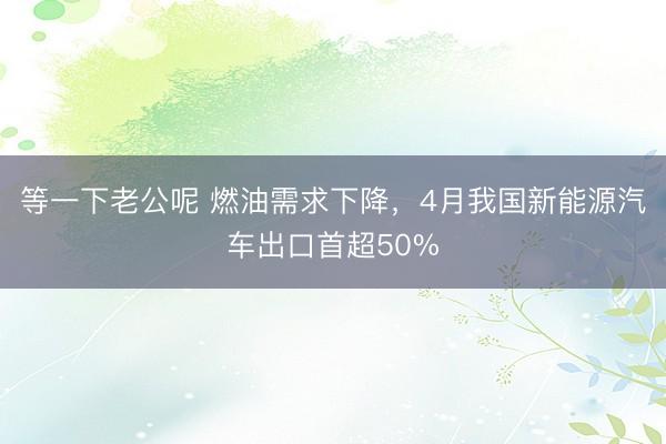 等一下老公呢 燃油需求下降，4月我国新能源汽车出口首超50%