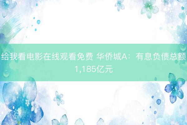 给我看电影在线观看免费 华侨城A：有息负债总额1，185亿元
