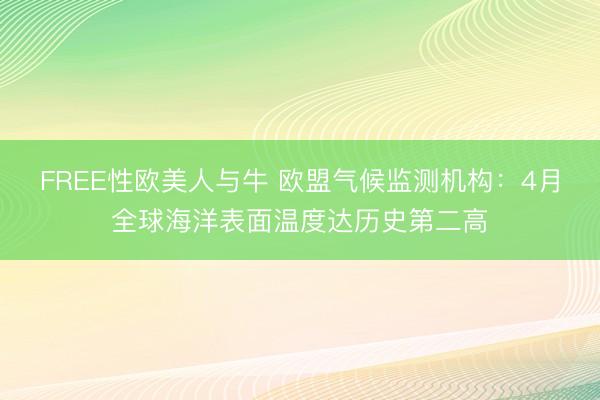 FREE性欧美人与牛 欧盟气候监测机构：4月全球海洋表面温度达历史第二高