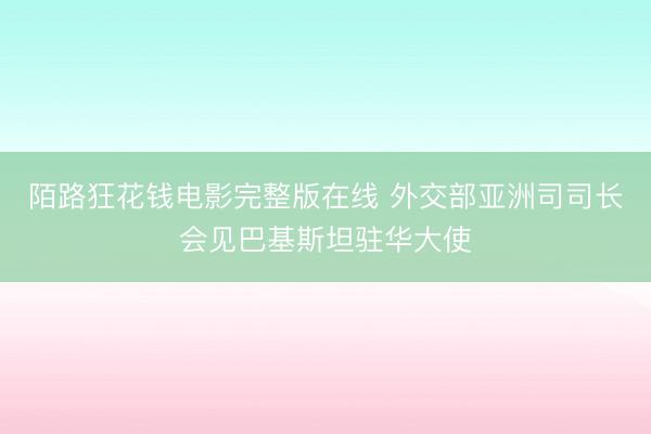 陌路狂花钱电影完整版在线 外交部亚洲司司长会见巴基斯坦驻华大使