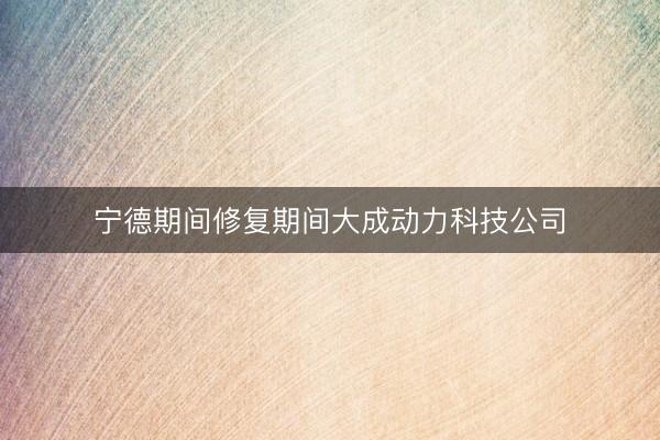 宁德期间修复期间大成动力科技公司