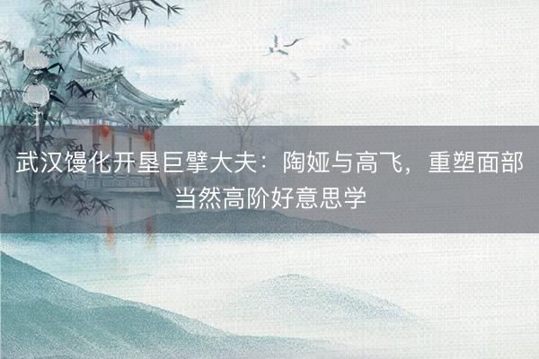 武汉馒化开垦巨擘大夫：陶娅与高飞，重塑面部当然高阶好意思学