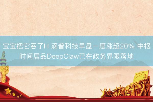 宝宝把它吞了H 滴普科技早盘一度涨超20% 中枢时间居品DeepClaw已在政务界限落地
