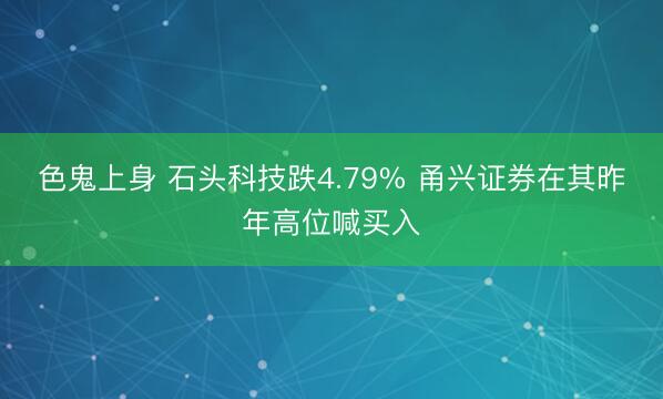 色鬼上身 石头科技跌4.79% 甬兴证券在其昨年高位喊买入